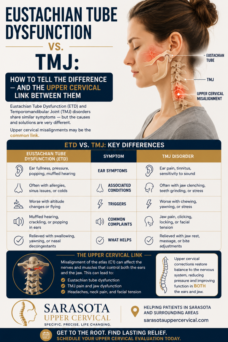 Eustachian Tube Dysfunction vs. TMJ: How to Tell the Difference — and the Upper Cervical Link Between Them