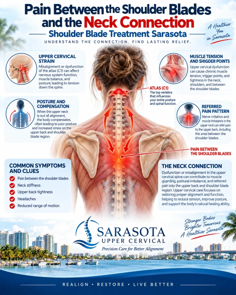 Pain between the shoulder blades and the neck connection | Shoulder blade treatment Sarasota